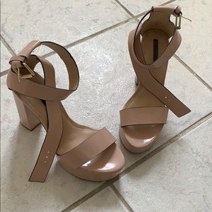 Platform chunky heels with ankle strap
